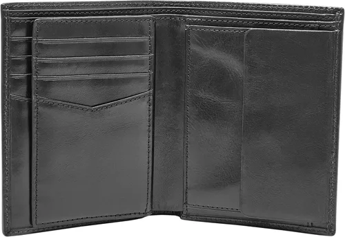 Vista 4 de Fossil Billetera plegable de cuero con bloqueo RFID para hombre de gran capacidad