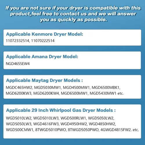 Vista 3 de W11581316 Kit de conversión Whirlpool LP apto para secadores Whirlpool de 29 pulgadas Compatible con secadores Kenmore, Amana, Estate