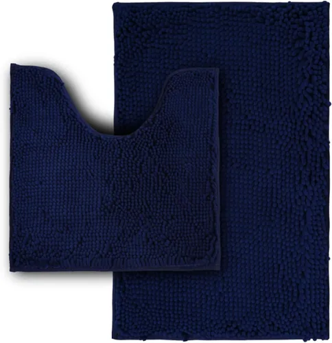 Vista 41 de Juego de alfombras de baño de 2 piezas, súper absorbente suave, gruesa, lavable en lavadora, alfombra de baño de chenilla antideslizante, alfombra