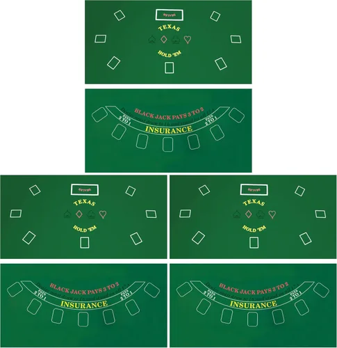 Vista 2 de Da Vinci – Fieltro de casino para Texas Holdem y Blackjack, de doble cara, 36 pulgadas x 72 pulgadas