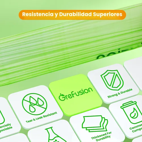 Vista 7 de GreFusion Bolsas compostables para cubo de compost de cocina, 1.2 galones, 125 unidades, certificadas por BPI y ASTM, a prueba de fugas y control