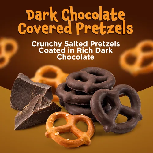 Vista 4 de Pretzels cubiertos de chocolate negro - Paquete de 22 onzas