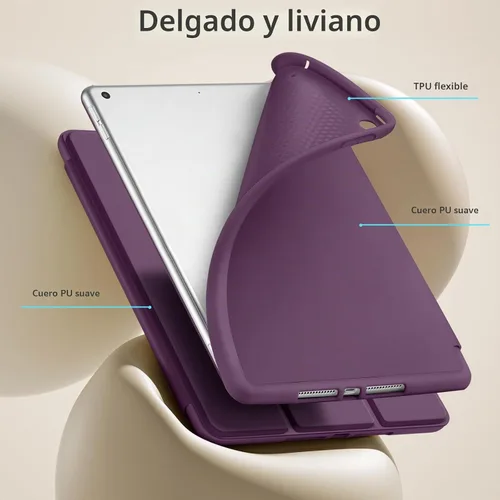 Vista 5 de Akkerds - Funda Compatible con iPad de 10.2 Pulgadas 2021/2020/2019, para iPad de 9ª/8ª/7ª Generación con Soporte para Lápiz, Funda Protectora