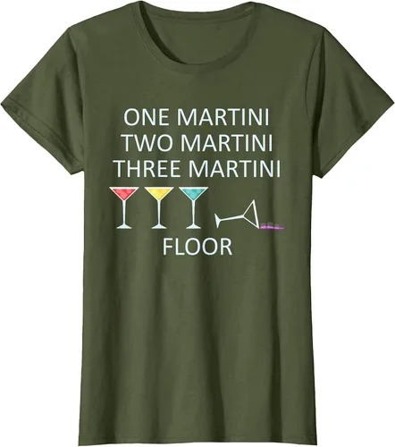 Vista 18 de Funny Bartender One Two Three Martini Floor Cocktail T-Shirt Asphalt Grey