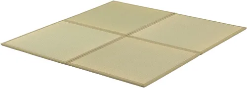 Vista 9 de FULI Colchón de tatami japonés, tapete Igusa (hierba 100% japonesa Rush) se pliega en tres, fabricado en Japón (natural, individual)