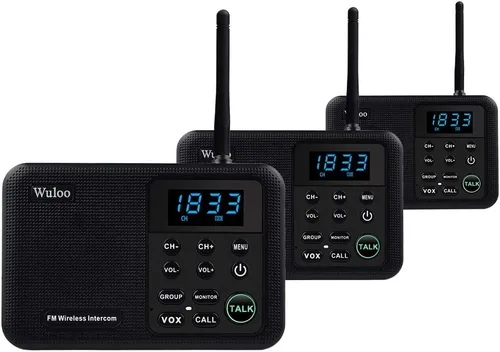Vista 13 de Ampliable para Wuloo Intercomunicadores inalámbricos para el hogar WL888, rango de 1 milla 22 canales 100 código digital