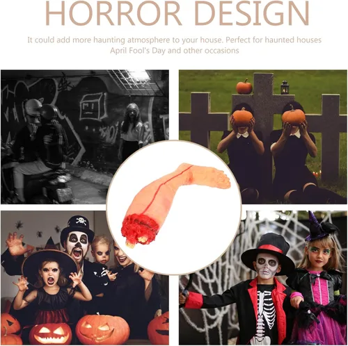 Vista 8 de Totority Simulación de mano rota adornos de Halloween Decoración de Halloween Decoración de mano Severed Foot Prop Halloween Cuerpo falso Mano rota