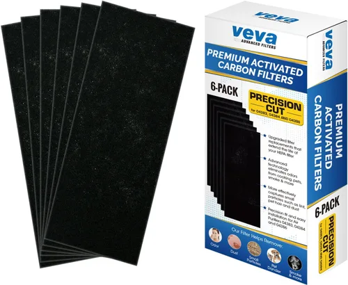 Vista 8 de VEVA Filtro HEPA de repuesto compatible con purificador de aire Hamilton Beach 04383, 04384, 04386, paquete de 3 filtros HEPA con 3 prefiltros