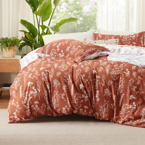 Vista 36 de Bedsure Juego de funda de edredón Twin para dormitorio, juego de funda de edredón reversible floral con cierre de cremallera, juego de ropa de cama