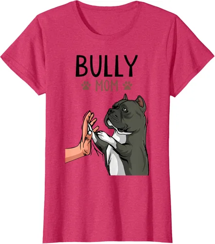Vista 10 de American Bully Mom Cute Dog Mama Camiseta divertida para mujer, Blanco, S