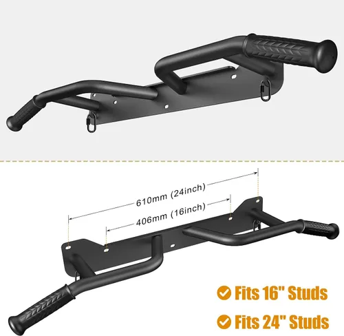 Vista 2 de Kipika - Barra de dominadas de gran resistencia para montar en la puerta, barra multifuncional para flexiones, barra de fitness portátil