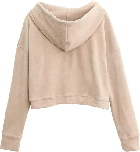 Vista 2 de Amazhiyu Chaqueta casual de manga larga con capucha y cremallera para mujer