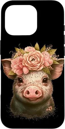 Vista 20 de Pig with Leopard Headband Flower Cute Pig Lover Case for iPhone 17