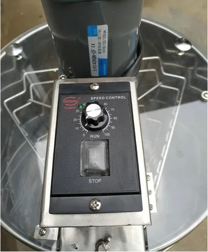 Vista 2 de DAZULI Extractor de miel eléctrico Separador de 2/3/4 Marco Extractor de abeja de acero inoxidable Honeycomb Spinner Crank. Equipo de centrífuga
