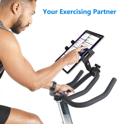 Vista 8 de Soporte con Abrazadera para Tableta iPad en Manillar de Cinta de Correr y Bicicleta para Bicicleta Estática, Elíptica, Bicicleta Spinning Peloton