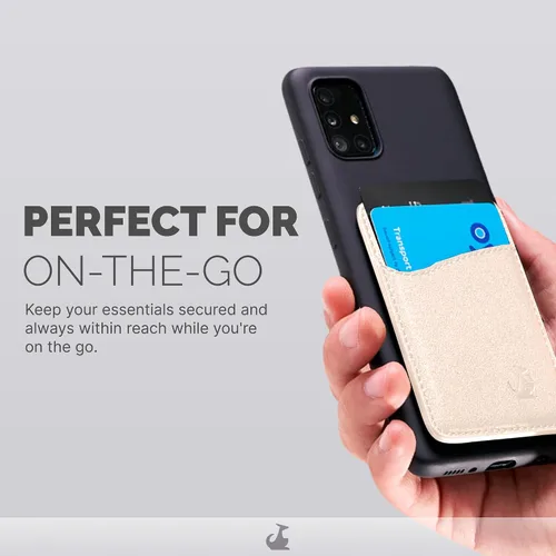 Vista 3 de Wallaroo Premium - Tarjetero adhesivo de cuero para teléfono celular - Para Android e iPhone - Para mujeres y hombres - Resistente con forro