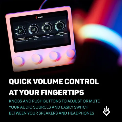 Vista 13 de BEACN Mix (Light) - Mezclador y controlador de audio USB-C, pantalla de 5 Claro