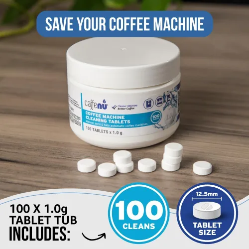 Vista 5 de Caffenu - Tabletas de limpieza para máquina de café expreso, 100 unidades, uso cada 100 tazas (100 Uses) For Bean to Cup, Automatic & Espresso