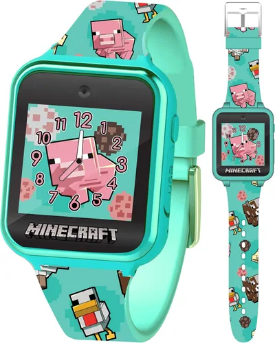 Vista 3 de Minecraft - Reloj inteligente para niños con pantalla táctil, 10 caras de reloj, juegos, cámara, alarma, temporizador, contador de pasos