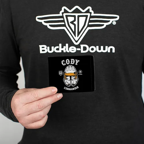 Vista 3 de Buckle-Down Billetera plegable para hombre Star Wars Clone Captain Cody, 4.0" x 3.5", Capitán Clon de Star Wars Cody, Buckle-down Billetera plegable