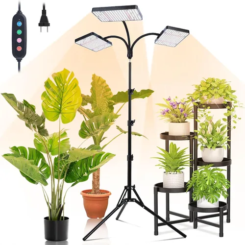 Vista 9 de Luz de cultivo Orchbloom con soporte y temporizador, luz de planta alta de 25 vatios de alimentación con enchufe doméstico, luces de cultivo