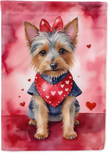 Vista 71 de Caroline's Treasures DAC5252GF Affenpinscher - Bandera de jardín con texto en inglés "My Valentine", bandera decorativa para patio exterior, patio