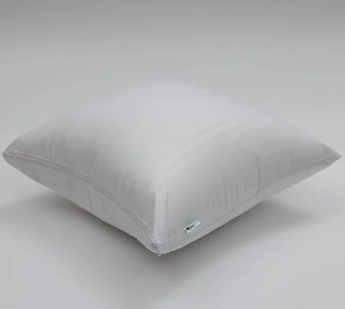 Vista 5 de Paquete de 4 protectores de almohada a prueba de plumas de 22 x 22 pulgadas, fundas impermeables para almohadas cuadradas de plumón de ganso