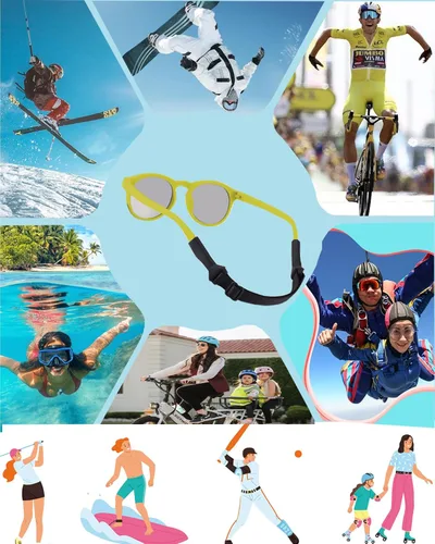 Vista 7 de Correa de lentes para niños y niñas (6.5 a 10 pulgadas), correas de silicona para lentes para mujeres y hombres, correa para lentes para niños