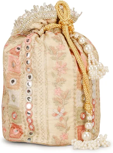 Vista 3 de Bolsos de Potli de las mujeres étnicas indias para la función de la boda y del partido