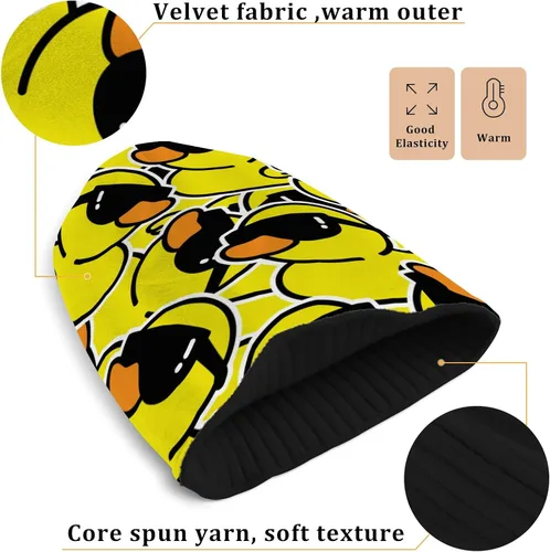 Vista 3 de Gorro para hombre y mujer, diseño geométrico, decorativo, con girasol, cálido, de punto