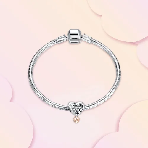 Vista 2 de Annmors Dijes familiares de joyería para mujer, plata de ley 925, cuentas colgantes con circonita cúbica, cuentas de joyería de bricolaje, regalos