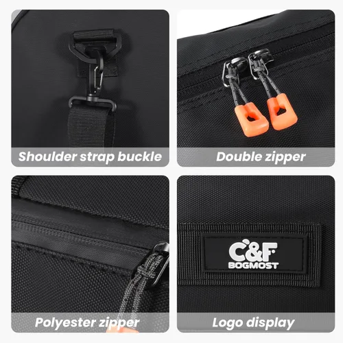 Vista 4 de C&F BOGMOST Bolsa de viaje pequeña, bolsa deportiva compacta para gimnasio con compartimento para zapatos, bolsa de lona ligera para hombres