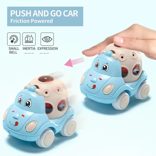 Vista 7 de BeAndge Juguetes para bebés, regalos para niñas de 1 a 2 años, autos rosados para bebés de 6 a 12 años, 12 a 18 meses, camiones para niños pequeños