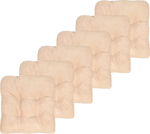 Vista 33 de Sweet Home Collection - Cojín de espuma de memoria triturada para silla premium, con capitoné, parte trasera de goma antideslizante con micropuntos