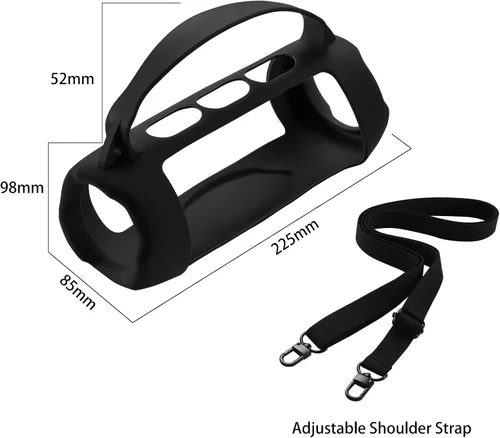 Vista 5 de Funda de silicona compatible con altavoz inalámbrico JBL Charge 5 Wi-Fi Funda protectora diseñada para altavoz Bluetooth portátil JBL Charge 5
