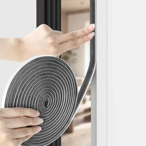 Vista 12 de Burlete autoadhesivo gris insonorizante de 33 pies para puertas y ventanas, 0.4 pulgadas de ancho x 0.2 pulgadas de grosor