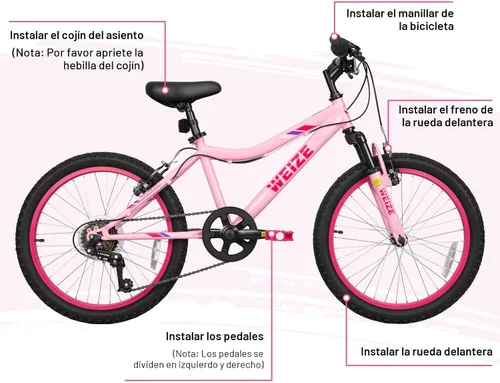 Vista 8 de WEIZE 20 24 inch Mountain Bike Trail MTB Bicycle for Teen Girl