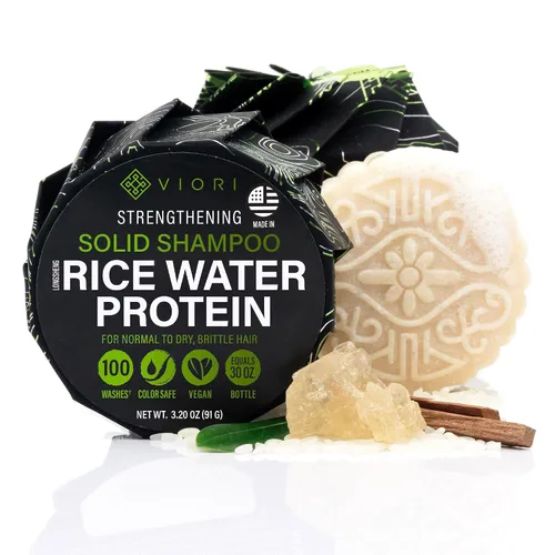 Vista 13 de Viori Citrus Yao™ Barra de champú clarificante con agua de arroz y proteína de arroz Champú sólido sin sulfatos para cabello graso, crecimiento