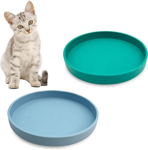 Vista 12 de Tazón de silicona poco profundo para perros, tazones de comida para gatos de 7 pulgadas, platos planos para cachorros, lindos platos para fatiga