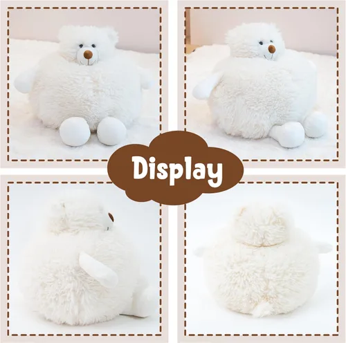 Vista 4 de Peluche de oso polar con peso, oso polar de felpa blanca, animal de peluche con peso, regalo para adultos y niños en cumpleaños o Navidad