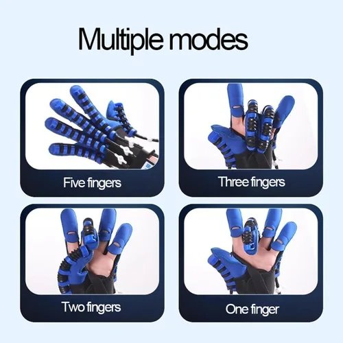 Vista 5 de Guantes de robot de rehabilitación para recuperación de manos izquierda y derecha, guante robótico, guante robótico de rehabilitación de dedos