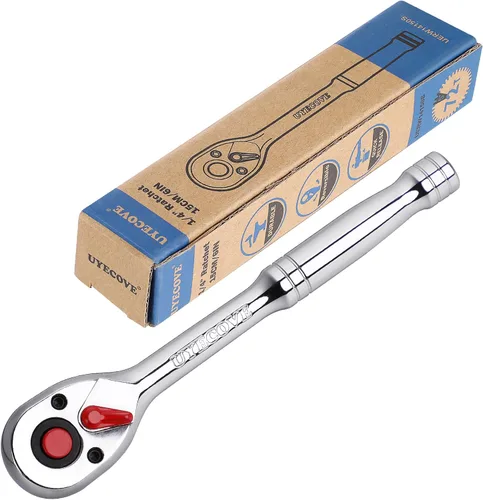 Vista 10 de Llave de trinquete de 1/4 pulgadas Llave de trinquete rechoncha 3.54 ''/3.5 in Llave de trinquete de 1/4 72 dientes reversible Cr-Mo cabeza