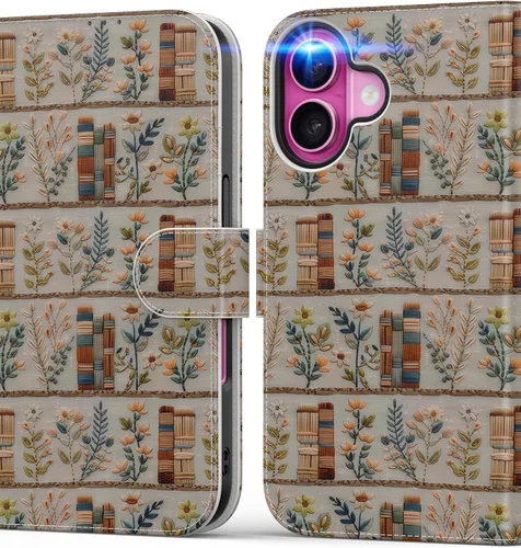 Vista 66 de DEENAKIN Funda tipo cartera para iPhone 15 con tarjetero + clip para efectivo, bloqueo RFID, protección contra caídas de grado militar y obras