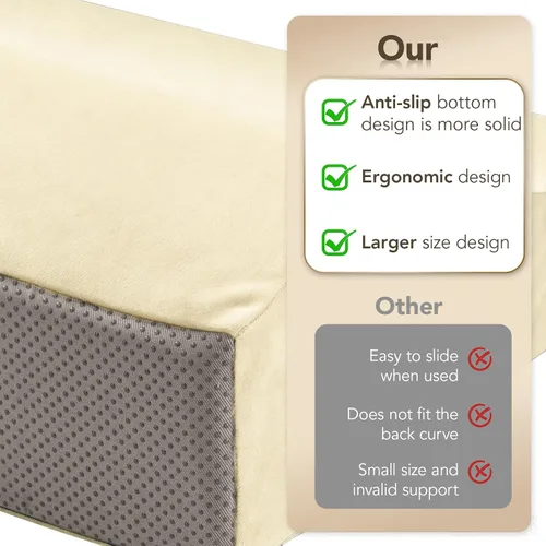 Vista 7 de Almohada de apoyo lumbar para reclinable, cojín grande de espuma viscoelástica para sofá y silla de juegos, almohada ergonómica para respaldo
