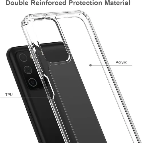 Vista 3 de Funda para Galaxy A03S Samsung A03S Funda Premium Clear Panel trasero + TPU Bumper Cover para Samsung Galaxy A03S versión de EE. UU. (YKL negro)