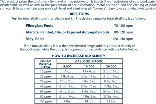 Vista 4 de Pool Mate Aumento de alcalinidad prémium de 5 libras para piscinas, 100% bicarbonato de sodio