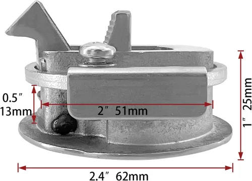 Vista 3 de Pestillos para barcos de acero inoxidable de 2 pulgadas, escotilla redonda de tracción para barco marino, pestillo de bloqueo con mango
