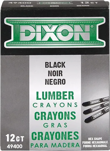 Vista 3 de Dixon Crayones de Madera, Negro Carbón, 12/Caja (49400)