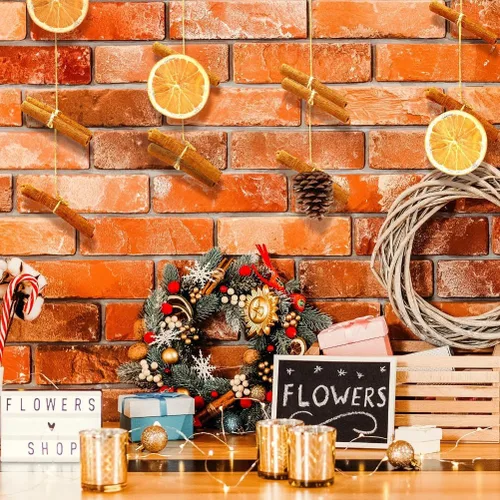 Vista 8 de 40 unidades de canela en forma de corona de flores de imitación de 3.1 in de longitud, canela, manualidades de Navidad