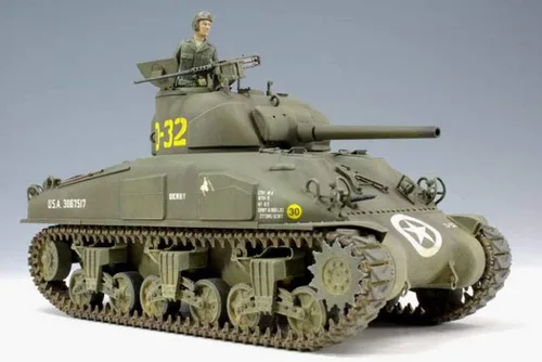 Vista 2 de Asuka Modelo 35-022 1/35 US Army M4A1 Sherman Modelo tardío con cortador de fila de setos Modelo de plástico